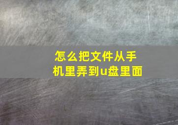 怎么把文件从手机里弄到u盘里面