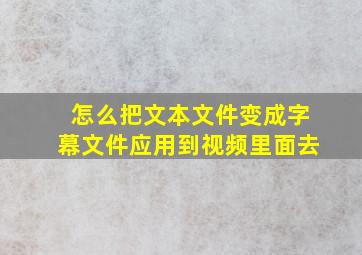 怎么把文本文件变成字幕文件应用到视频里面去