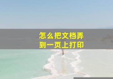 怎么把文档弄到一页上打印