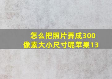 怎么把照片弄成300像素大小尺寸呢苹果13