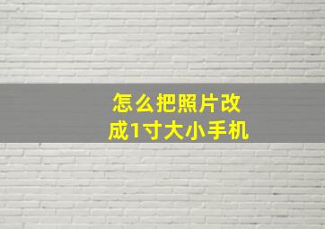 怎么把照片改成1寸大小手机