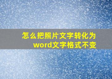 怎么把照片文字转化为word文字格式不变