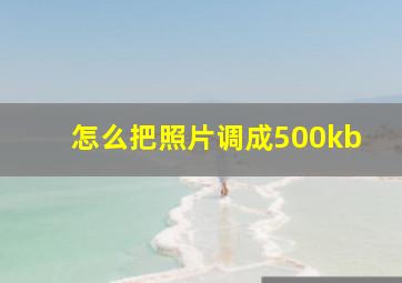 怎么把照片调成500kb