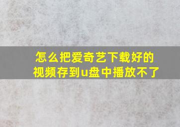 怎么把爱奇艺下载好的视频存到u盘中播放不了