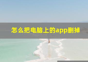 怎么把电脑上的app删掉