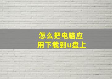 怎么把电脑应用下载到u盘上