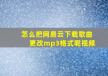 怎么把网易云下载歌曲更改mp3格式呢视频