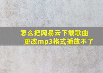 怎么把网易云下载歌曲更改mp3格式播放不了