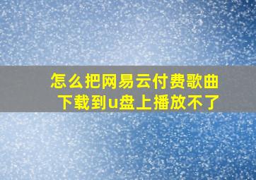 怎么把网易云付费歌曲下载到u盘上播放不了