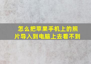 怎么把苹果手机上的照片导入到电脑上去看不到