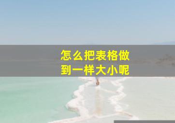 怎么把表格做到一样大小呢