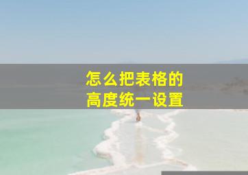 怎么把表格的高度统一设置