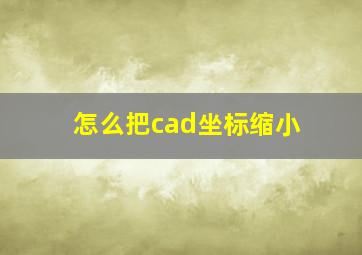 怎么把cad坐标缩小