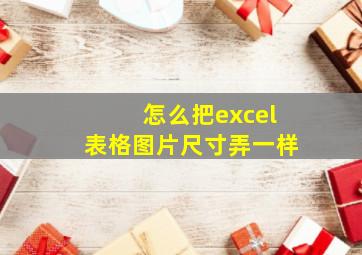 怎么把excel表格图片尺寸弄一样