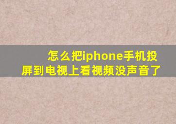 怎么把iphone手机投屏到电视上看视频没声音了