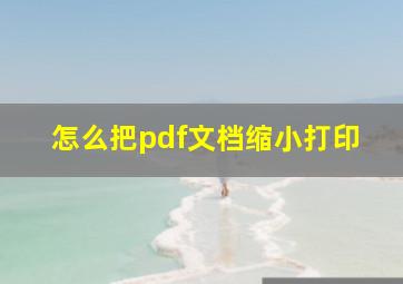 怎么把pdf文档缩小打印