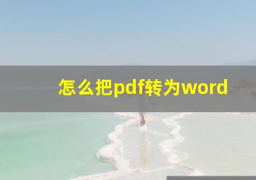 怎么把pdf转为word