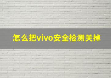 怎么把vivo安全检测关掉