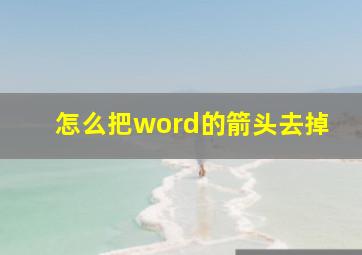 怎么把word的箭头去掉