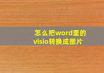 怎么把word里的visio转换成图片