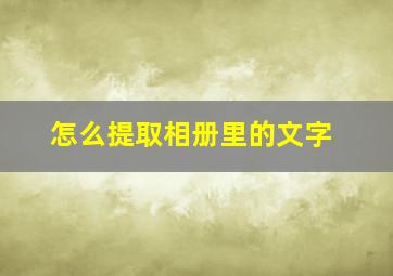 怎么提取相册里的文字