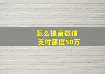 怎么提高微信支付额度50万