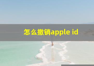 怎么撤销apple id