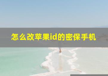 怎么改苹果id的密保手机