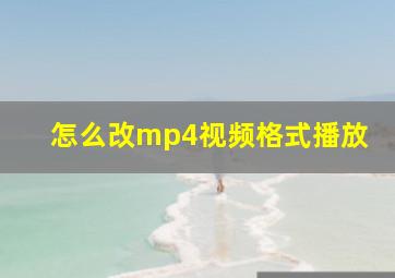 怎么改mp4视频格式播放