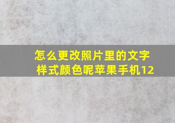 怎么更改照片里的文字样式颜色呢苹果手机12