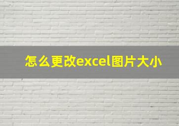 怎么更改excel图片大小