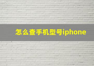 怎么查手机型号iphone