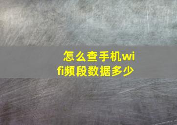 怎么查手机wifi频段数据多少