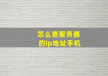 怎么查服务器的ip地址手机