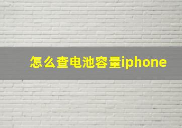 怎么查电池容量iphone