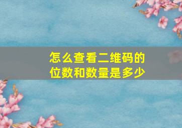 怎么查看二维码的位数和数量是多少