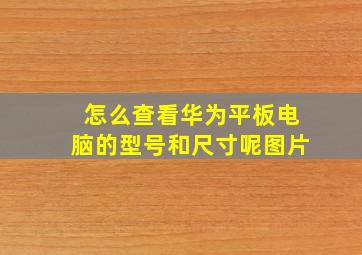 怎么查看华为平板电脑的型号和尺寸呢图片