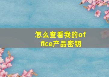 怎么查看我的office产品密钥