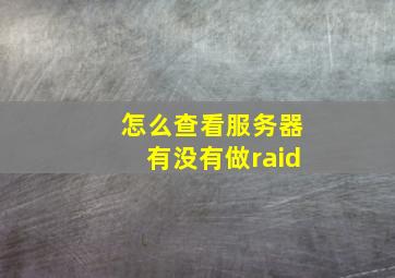 怎么查看服务器有没有做raid