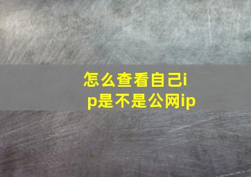 怎么查看自己ip是不是公网ip