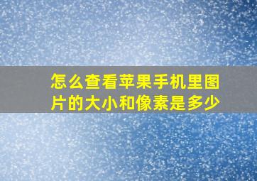 怎么查看苹果手机里图片的大小和像素是多少