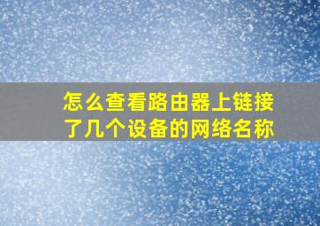 怎么查看路由器上链接了几个设备的网络名称