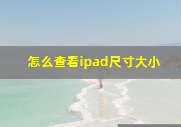 怎么查看ipad尺寸大小