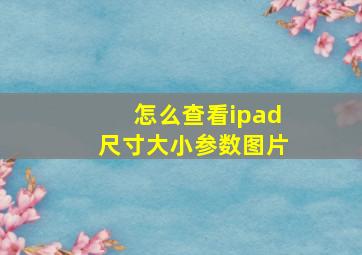 怎么查看ipad尺寸大小参数图片