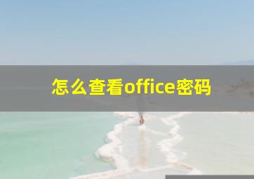 怎么查看office密码