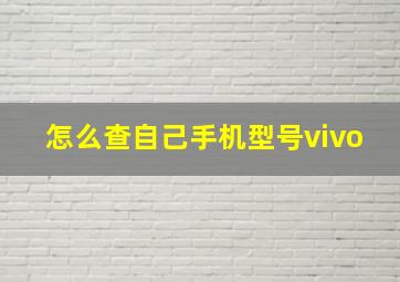 怎么查自己手机型号vivo