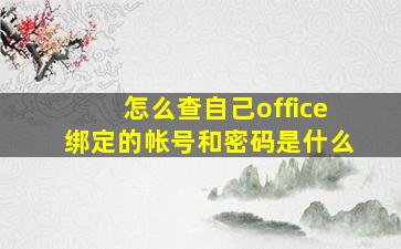 怎么查自己office绑定的帐号和密码是什么