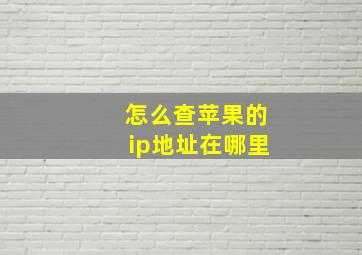 怎么查苹果的ip地址在哪里