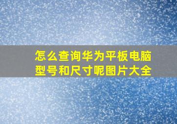 怎么查询华为平板电脑型号和尺寸呢图片大全