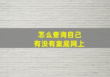 怎么查询自己有没有案底网上